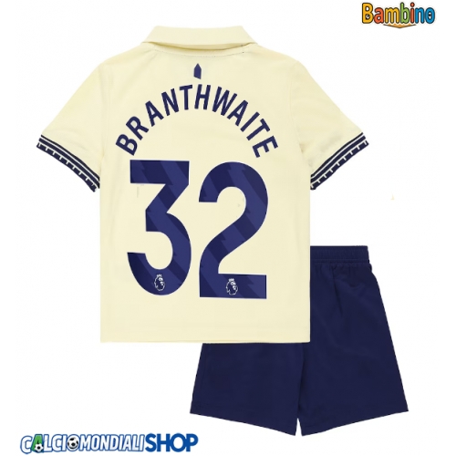 Maglie da calcio Everton Jarrad Branthwaite #32 Seconda Maglia Bambino 2025-26 Manica Corta + Pantaloni corti)